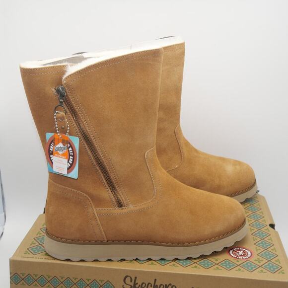NEW Skechers Women's  10 Keepsakes 2.0 Warm Road Hi Top Boots Tan Brown *READ* - Picture 3 of 13